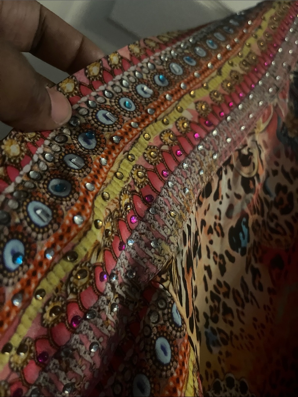 Printed Teal & Pink Beach Kimono - Picture 5 of 5